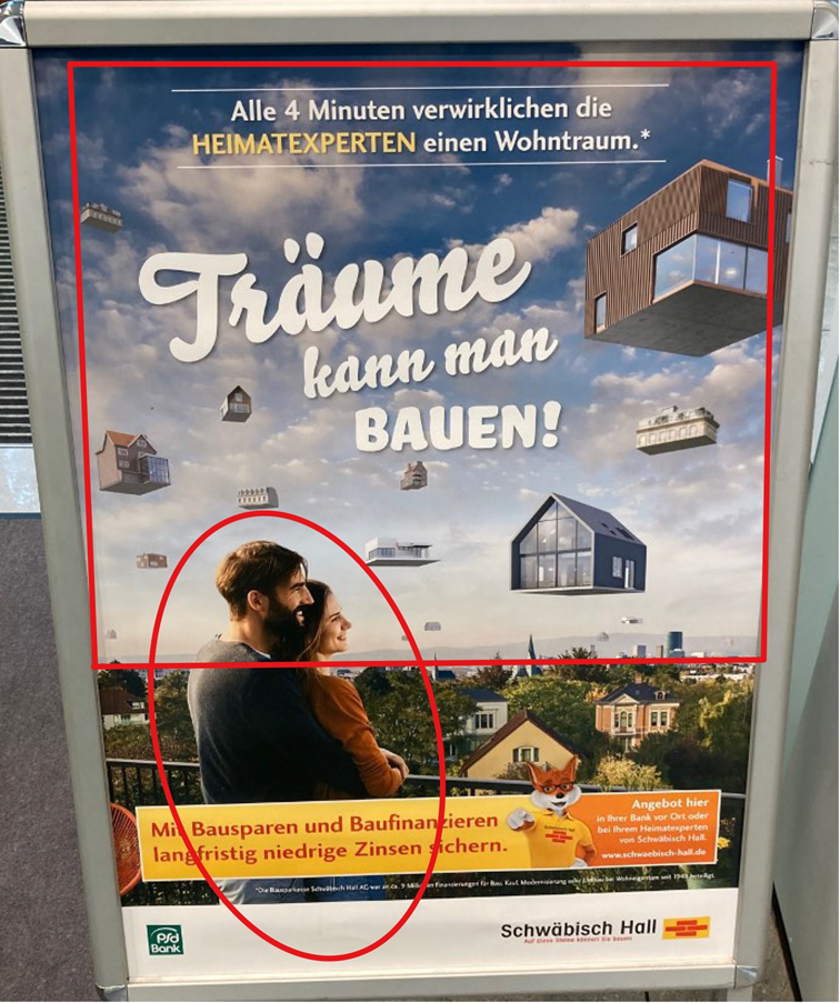 Werbeplakat von Schwäbisch Hall mit Planimetrielinien mit dem Titel "Träume kann man bauen"
